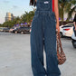 Blue Vintage Washed Boyfriend Denim Overall