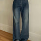 Vintage Dunkelblaue Boyfriend Jeans mit Wascheffekt