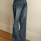 Vintage Dunkelblaue Boyfriend Jeans mit Wascheffekt