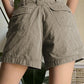 Graue Denim Cargo Shorts mit geradem Bein