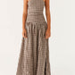 Aryanna Maxikleid - Brown Checkered