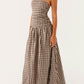 Aryanna Maxikleid - Brown Checkered