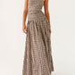 Aryanna Maxikleid - Brown Checkered