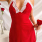 Rin Red Mini Robe avec des pois
