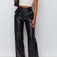Izabella coole schaduw pu broek zwart