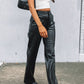 Izabella coole schaduw pu broek zwart