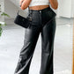 Izabella coole schaduw pu broek zwart