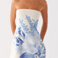 Denby Strapless Mini Dress - Blue Floral Print