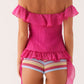 Bruna Off Shoulder Top – Fuchsia