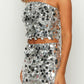 Isabetta Silver Sequin Mini jupe