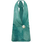 Mia Mini Dress with Plunging Neckline and Scarf – Green Batik