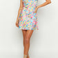 Daniella bloempatroon strapless mini jurk