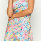 Daniella bloempatroon strapless mini jurk