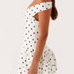Analia Off Shoulder Mini Kleid in Weiß mit Pünktchen