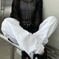 Solid Color Y2k Oversized Crochet Knit Top