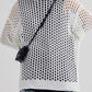 Solid Color Y2k Oversized Crochet Knit Top