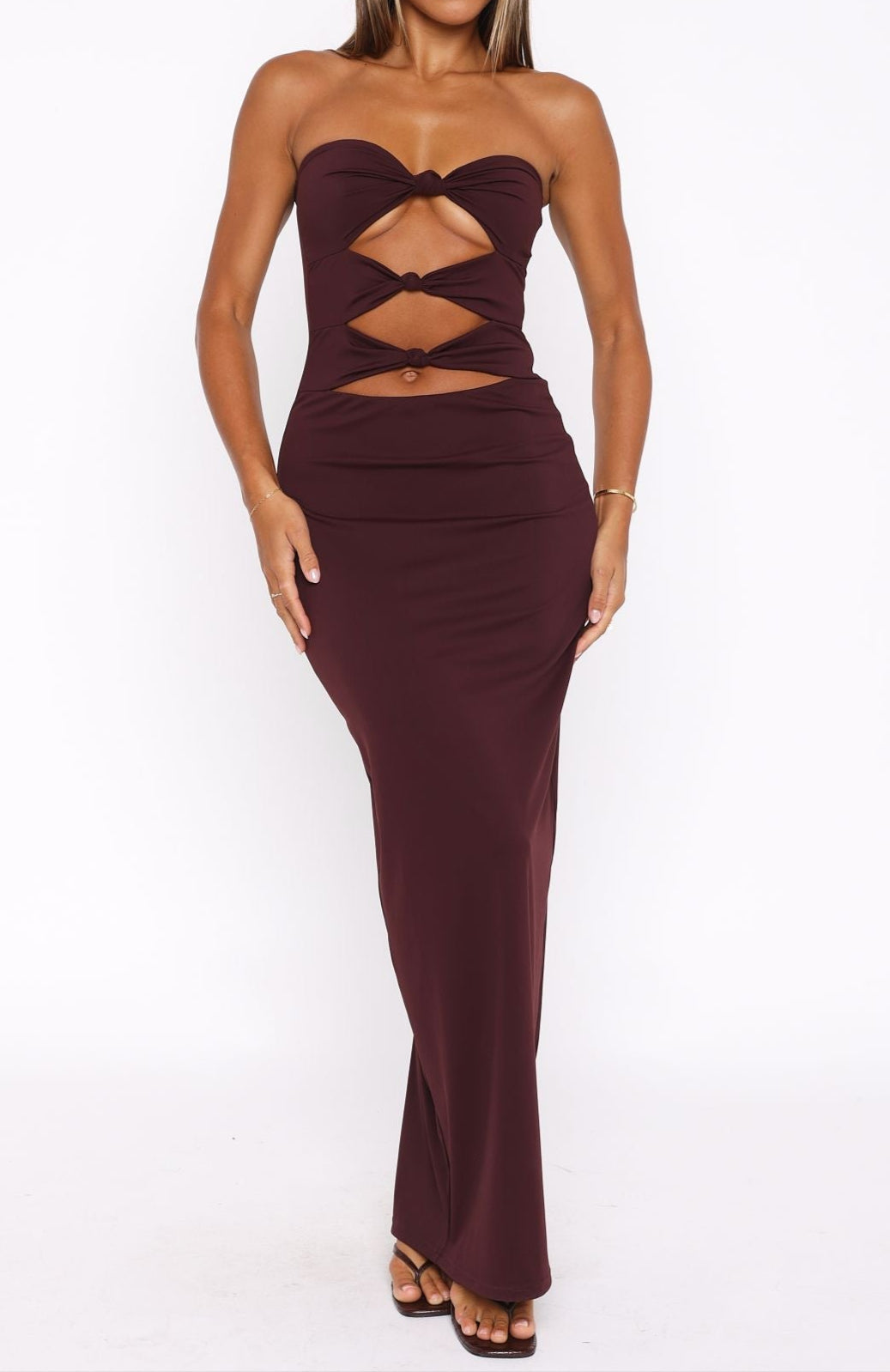 Ona Maxikleid Schokobraun