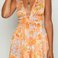Giovanna Orange -Gekleurde mini -jurk met bloempatroon