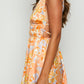 Giovanna Orange -Gekleurde mini -jurk met bloempatroon