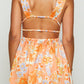 Giovanna Orange -Gekleurde mini -jurk met bloempatroon
