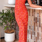 Petronilla Orange Floral Print Maxi sukienka