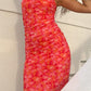 Petronilla Orange Floral Print Maxi sukienka