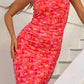 Petronilla Orange Floral Print Maxi sukienka