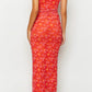 Petronilla Orange Floral Print Maxi sukienka