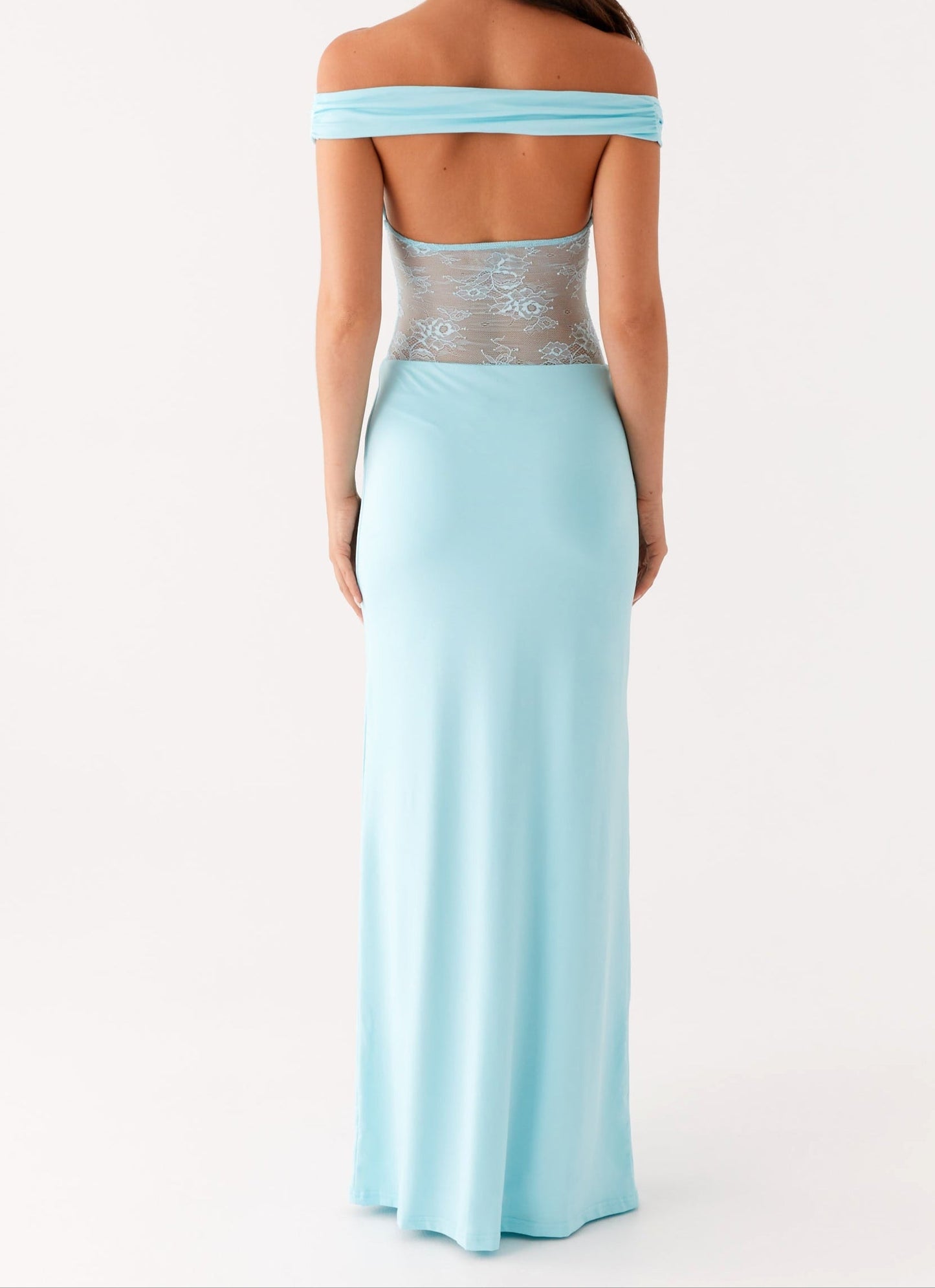 Sukienka Michele Lace Maxi - Turkus