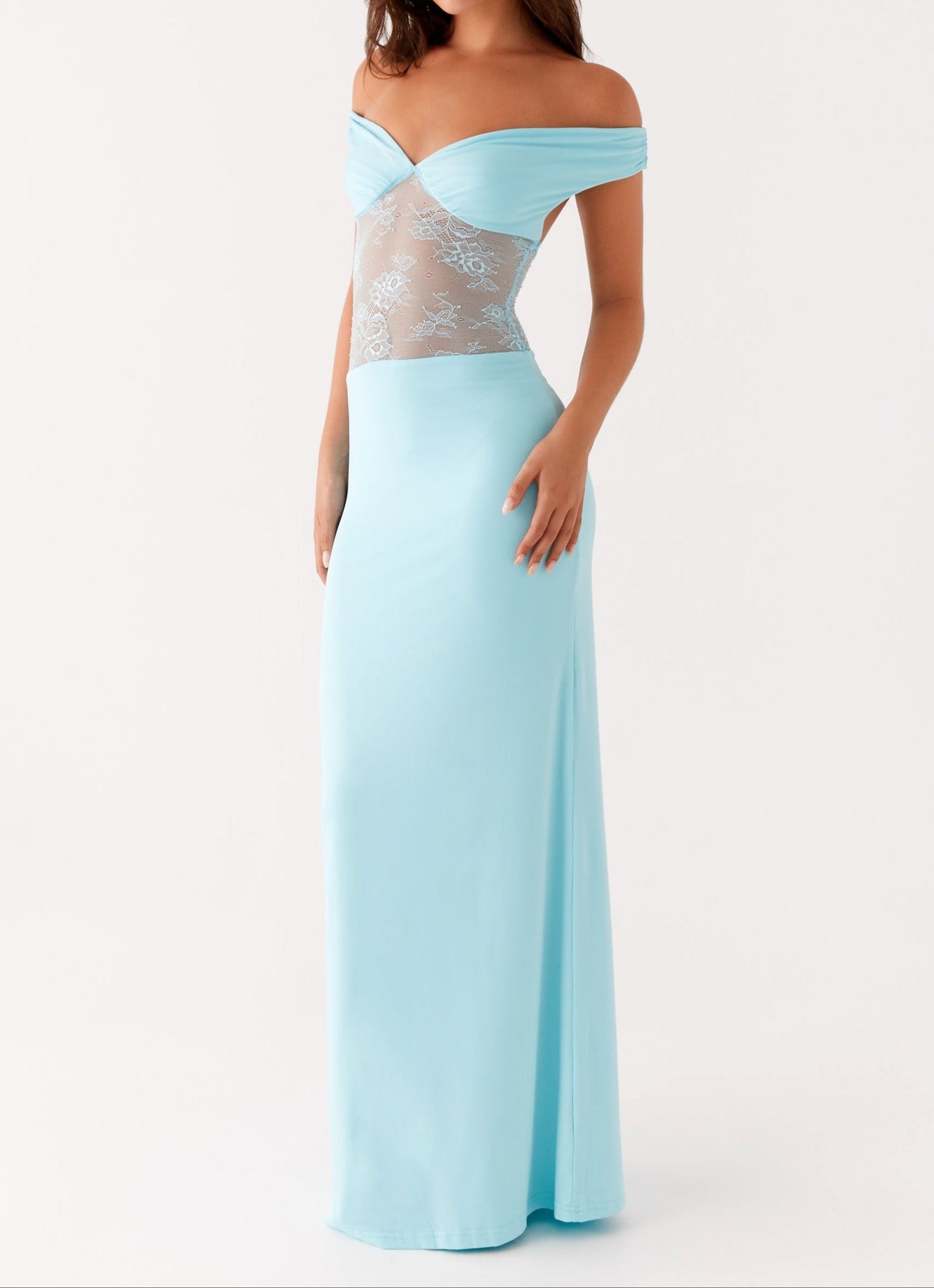 Sukienka Michele Lace Maxi - Turkus