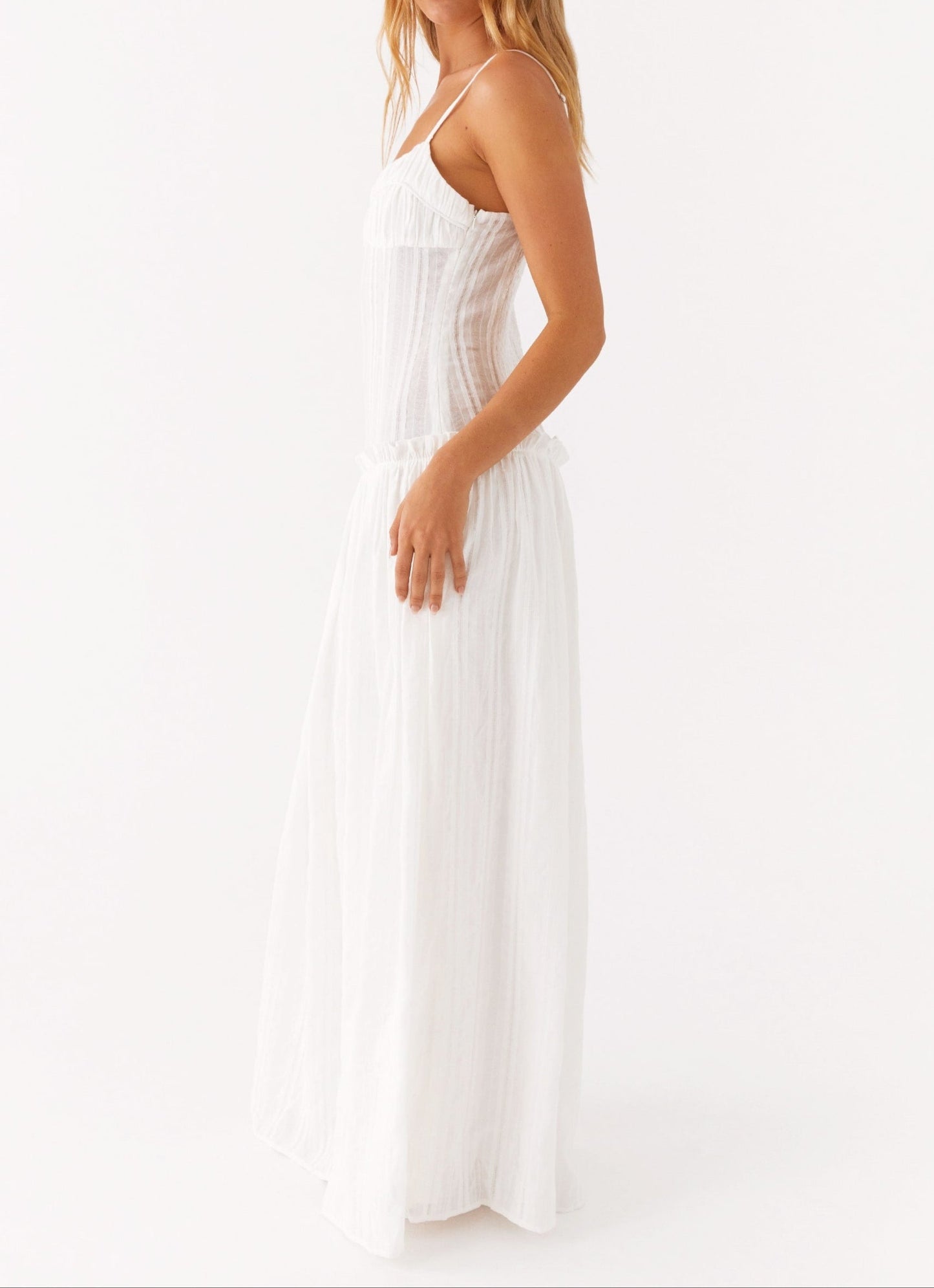 Patrizia Maxikleid mit Drop Waist - Elfenbein