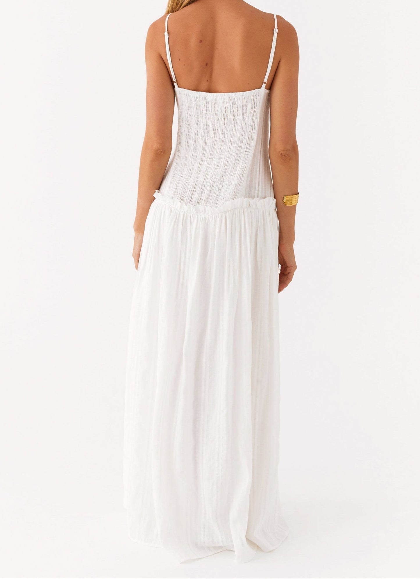 Patrizia Maxikleid mit Drop Waist - Elfenbein