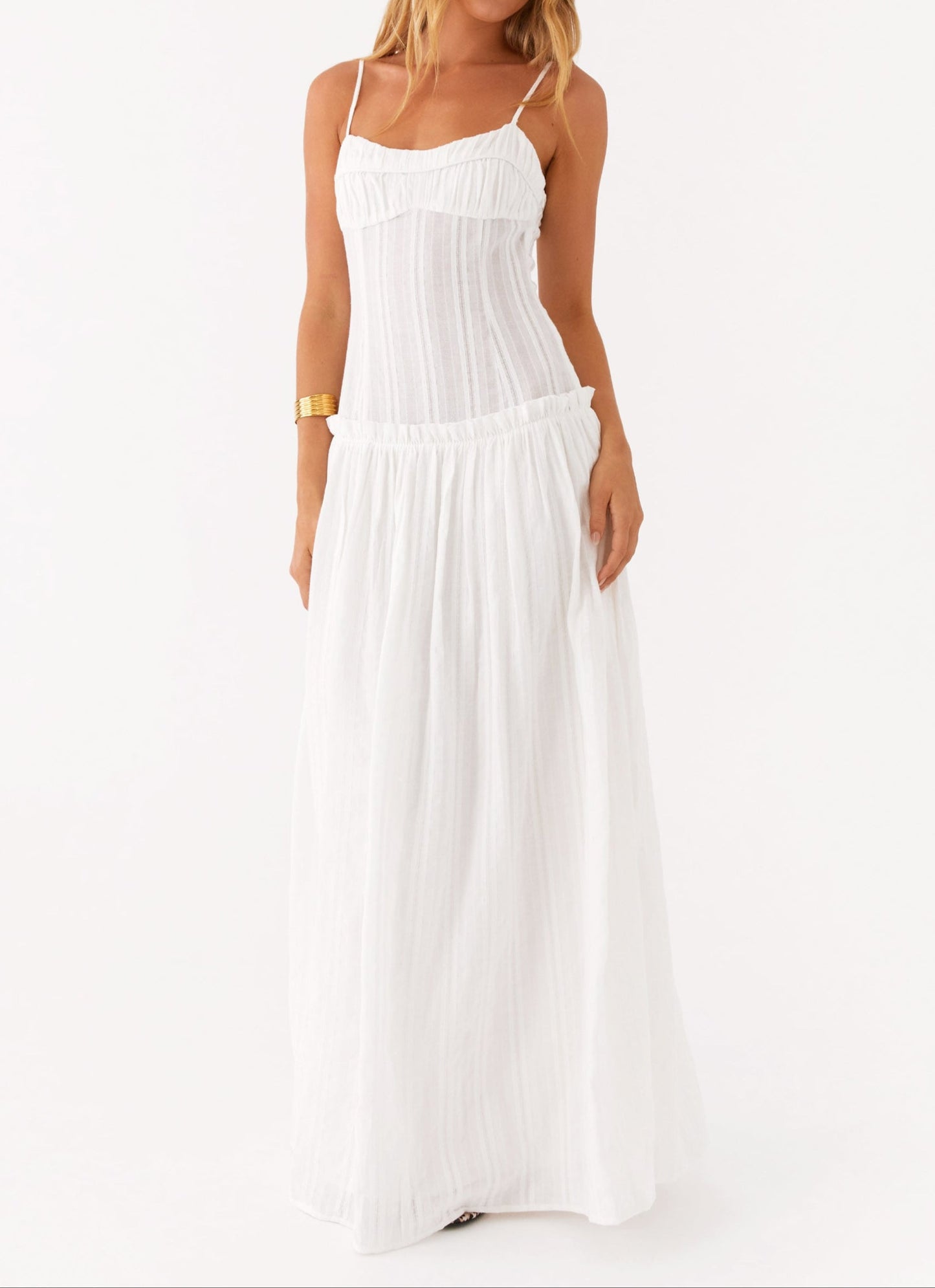 Patrizia Maxikleid mit Drop Waist - Elfenbein