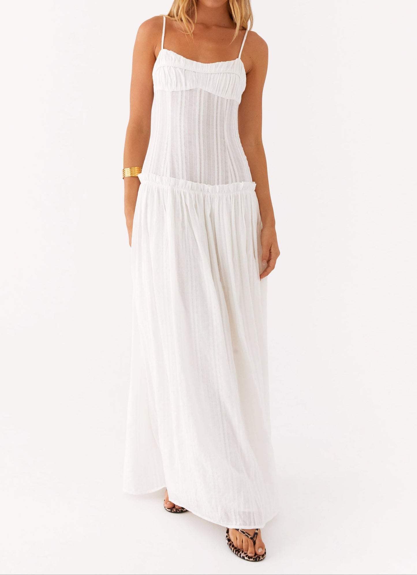 Patrizia Maxikleid mit Drop Waist - Elfenbein