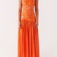 Agnella Pearls Maxikleid - Orange