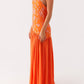 Agnella Pearls Maxikleid - Orange