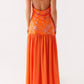 Agnella Pearls Maxikleid - Orange