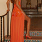Agnella Pearls Maxikleid - Orange