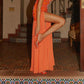 Agnella Pearls Maxikleid - Orange