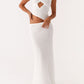 Orsa Maxi Kleid - Weißes Häkelmuster
