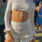 Amalfi White Knit Rüschentop