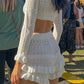 Amalfi White Knit Rüschentop