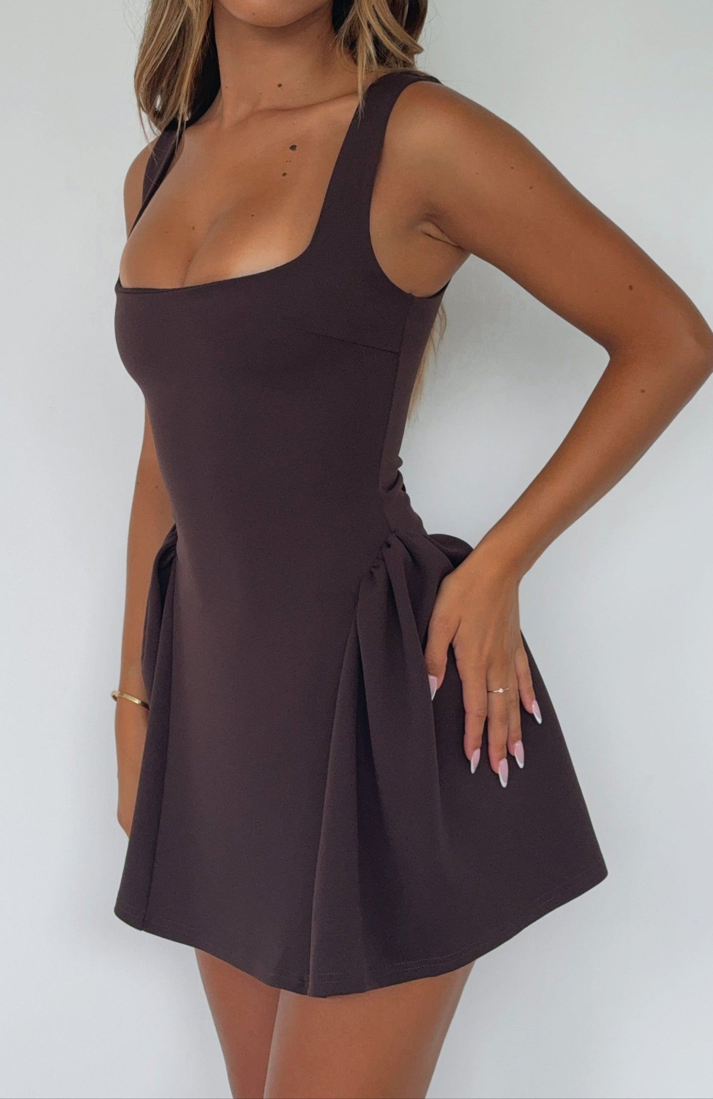 Olivia Minikleid – Schokobraun