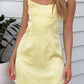 Annabella Muse Yellow Satin Mini Dress 
