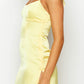 Annabella Muse Yellow Satin Mini Dress 