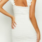 Concettina witte ruches mini -jurk