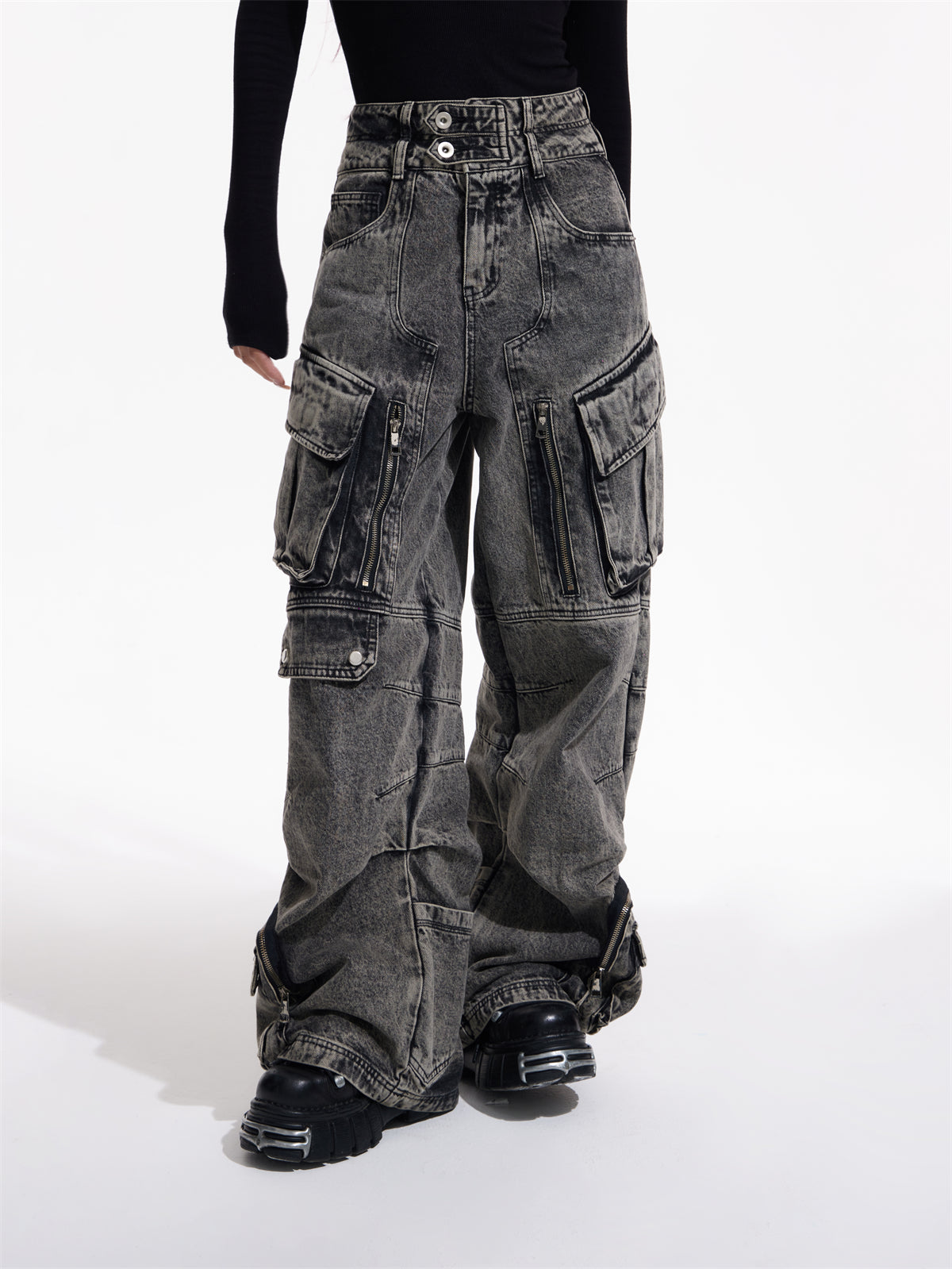 Dark Punk Multi Pocket Cargo Jeans