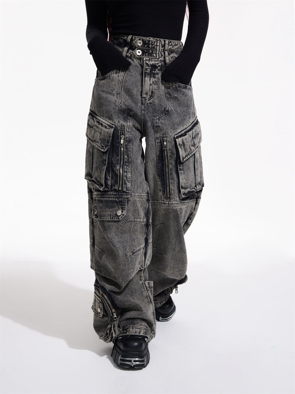 Dark Punk Multi Pocket Cargo Jeans