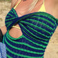 Vintage Twist wycięte w paski dzianinowy top bandeau