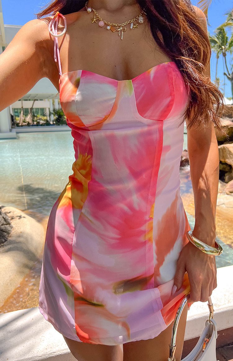Isabella Pink Floral Kisses Minikleid